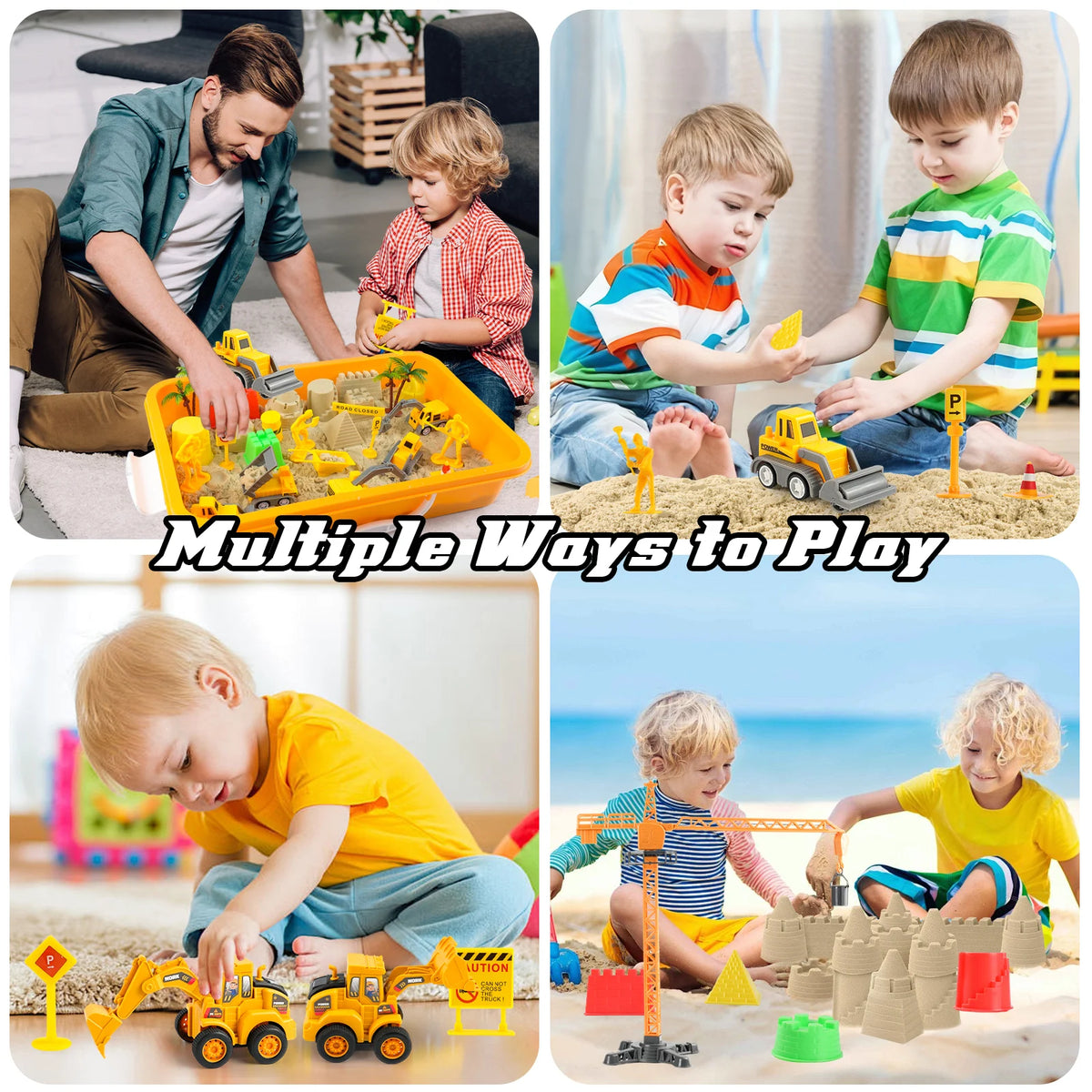 Tractor Sand Play Set Toy Sensory Bin For Kids