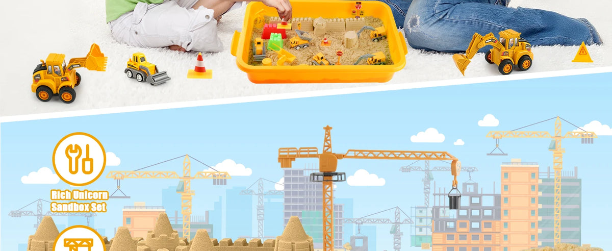 Tractor Sand Play Set Toy Sensory Bin For Kids