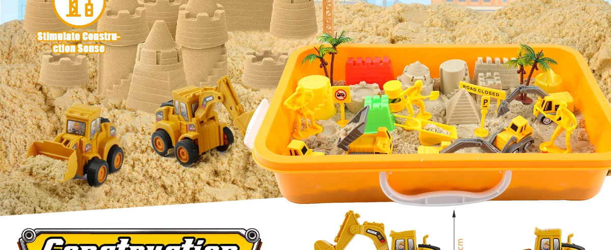 Tractor Sand Play Set Toy Sensory Bin For Kids